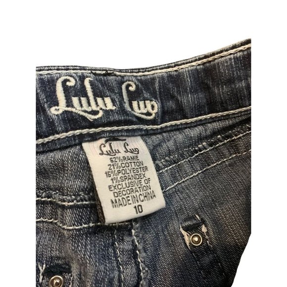 10 Lulu Luv Girls Adjustable Waist Embellished Stretch Skinny Jeans - Picture 5 of 7